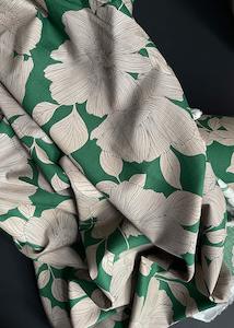 Maggie Floral, Dark Green - Cotton Rayon Lawn