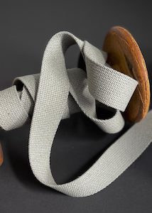 Cotton Bag Webbing - 30mm Stone Grey