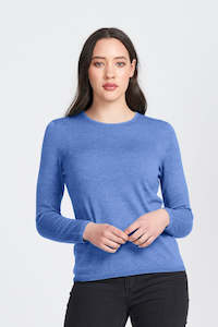 Merino Wool Long Sleeve Classic Crew Neck - Royal Merino