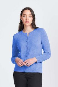 Merino Wool Classic Button Cardigan - Royal Merino