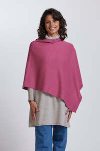 Merino Wool Asymmetric Poncho - Royal Merino