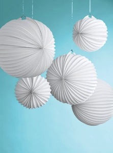 Paper Accordion Lanterns White