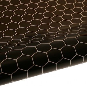 Table Runner / Gift Wrap Black Creme Honeycomb