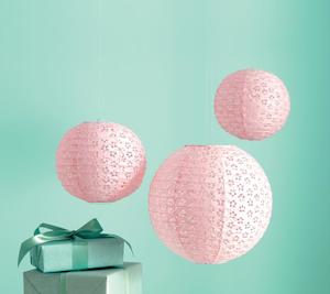 Eyelet Paper Lanterns Pink