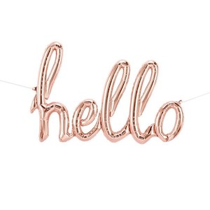 Products: Rose Gold Hello Script Foil Balloon