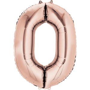 Supershape Rose Gold Balloon Number 0