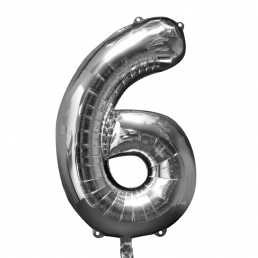 Supershape Silver Balloon Number 6