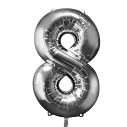 Supershape Silver Balloon Number 8