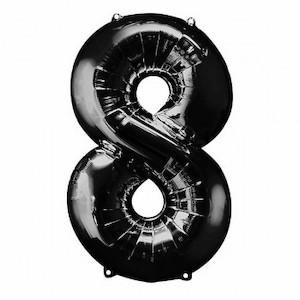 Supershape Black Balloon Number 8