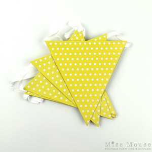 Polkadot Bunting Flags Yellow