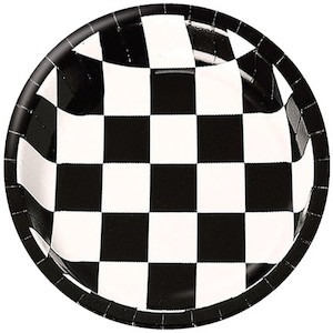 Products: Paper Plates Black Check