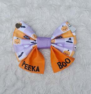 🎃Orange Halloween Checkered Bow🎃