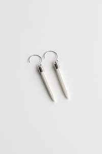 Clothing: Aurei Nui - Silver Hoop Hook with Stone