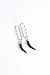 Niho Nui - Black & Silver Statement Earring