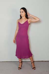 Uma – Cowl Neck Slip Dress in Fuchsia