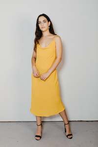 Uma – Cowl Neck Slip Dress in Kōwhai