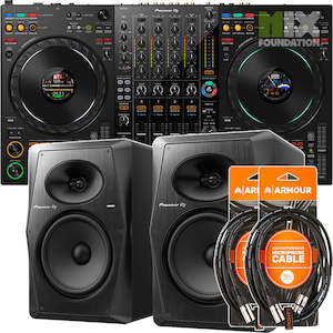 Pioneer DDJ-FLX10 4-Channel DJ Controller X VM-70/VM-80 Monitors Package