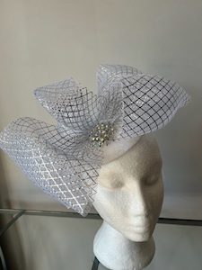 White Sparkly Fascinator – MJ Hatz