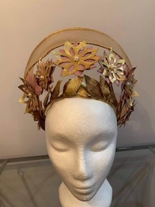 SOLD/Glittering Golden Halo Crown – MJ Hatz