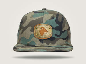 Flat 6 Snapback Cap - Camo