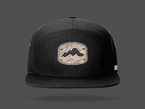 STRT 7 Black Flat Brim Cap - Mountain