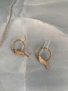 Tui on a Hoop Earrings | Bronze