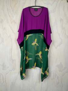 Juna Silk T Dress / Parakeet