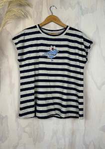 Pluto Alice Top | Navy Stripe Bird