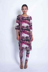 Sheryl May: Sheryl May Magenta Silk Shift Dress