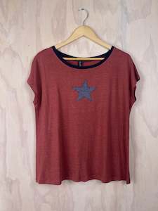 Pluto Alice Top -  Russet  Bamboo / Star Band