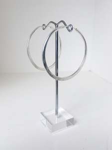 Silver Hoop Earrings -  40mm diameter