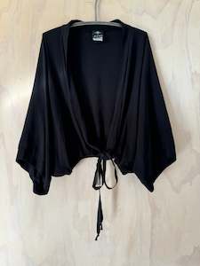 Juna Crop Tie Kimono - Noir