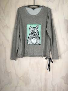 Vesta Cat Tie Sweater - Latte Knit