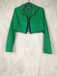 Vesta Winter 24: Vesta Crop Jacket - Green Wool Lucky Last size sm