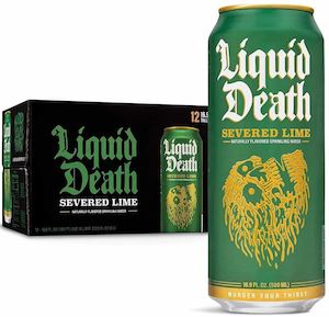 Liquid Death Severed Lime Sparkling Water (500ml) 12 Pack