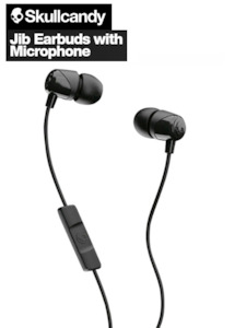 Skullcandy Jib In-Ear w/ Mic Headphones Earphones - Black S2DUYK-343 878615091382