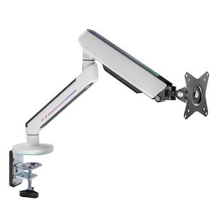 BRATECK 17"-32" Premium Gaming Monitor Arm with RGB Lighting. Gas-Spring Desk Mo