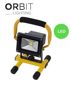 Lighting: Orbit Lighting LED Rechargeable Work Light 10W Watt Black Yellow OM10R