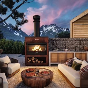 Masport Matakana 1200 Outdoor Wood Fire Corten Cabinet (Without Flue)