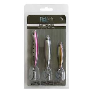 Fishing: Fishtech Casting Jigs 20g 40g 60g 3 Pack