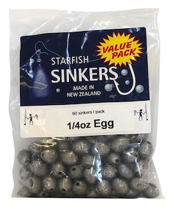 Fishing: Starfish Egg Sinker Value Pack 1/4oz (60 per pack)