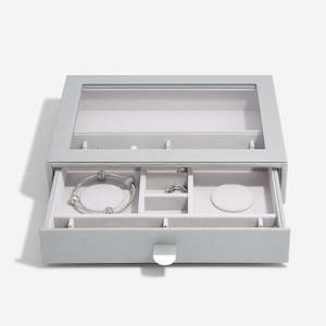 Stackers Classic Drawer Charm Drawer With Glass Lid Pebble Grey