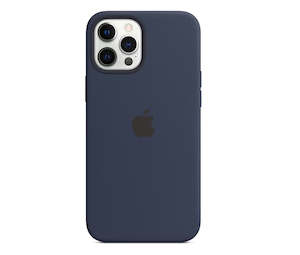 Iphone 12: Apple Silicone Case w/ MagSafe for iPhone 12 Pro Max - Deep Navy Blue