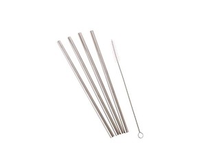 Stainless Steel Straw 4pk with Cleaner Brush