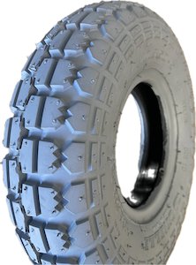 Tyres & Inner Tubes: Tyre 4.10/3.50-5 Grey with Round Edge & Block Tread