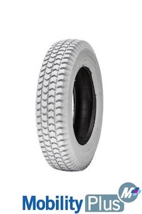 Tyre 3.00-4-Grey with Square Edge & Chevron Tread