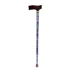 T Handle Cane - Purple Floral