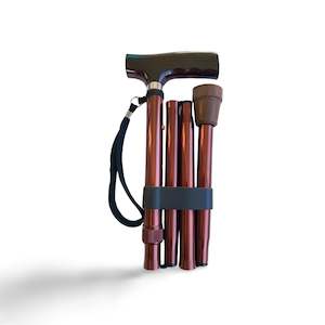 Folding T Handle Cane - Bronze