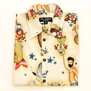 Short Sleeve Shirts: Mermen - Cream