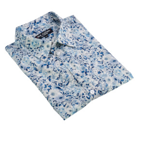 Short Sleeve Shirts: China Blue